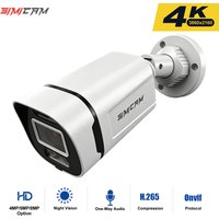 Caméra de surveillance vidéo 4K PoE IP Onvif avec audio, 48V POE/DC 12V, 4MP/5MP/8MP, vision nocturne, caméra de sécurité étanche pour NV