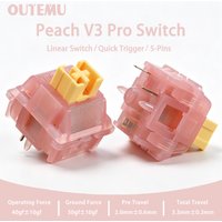 Przełączniki Outemu Peach V3 Pro Silent Switch 40gf 5-pinowe liniowe przełączniki Creamy do niestandardowych, samodzielnie składanych klawiatur mechanicznych do gier, POM PC, wstępnie nasmarowane.