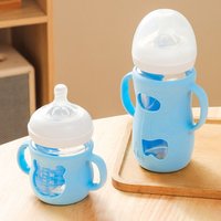 Universal Baby Bottle Cover Anti Break with Handles Glass Bottle Sleeves Thermal Insulation Durable Baby Bottle Holder Baby