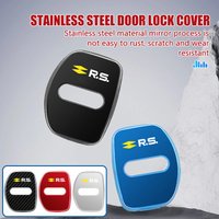 Stainless Steel Car Door Lock Buckle Cover Protective Covers Accessories For Renault RS Clio Dacia Scenic Twingo Kadjar Zoe