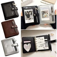 PU Leather Binder Notebook 5-Ring Loose-Leaf Detachable M5 Notebook with Photo Window Pocket Journal School Office