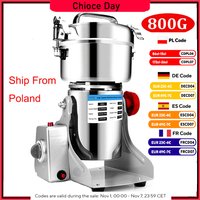 Pièces gratuites grande capacité 800G 3000W broyeur d'herbes Machine à café Grain épices moulin médecine blé mélangeur aliments secs broyeur