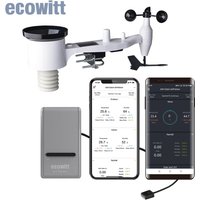 Ecowitt GW1201 7-in-1 Wi-Fi Weather Station, GW1200 IoT Gateway with WS69 Solar Powered Wireless Outdoor Weather Sensor Array