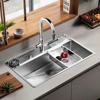 Original Finish Dishwasher-Compatible SUS304 Stainless Steel Large Single Bowl Undermount Kitchen Sink