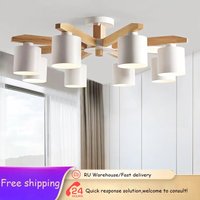 Modern ceiling chandelier bedroom solid wood ceiling lamp dining room white hanging lamps kitchen E27 pendant ceiling lights