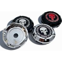 4pcs Skull Logo Badge Emblem Car Wheel Center Caps 66MM Clips 62MM Rim Hubcaps Dust Cover Wheels Cap Hub Replace Car Accessories