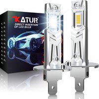 Katur 2Pcs H1 LED Bulbs Super Bright High Beam H1 Car LED Head Fog Lights Fanless 6000K White 12V Mini Size