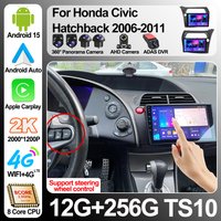 For Honda Civic Hatchback 2006 2007 2008 2009 2010 2011 Android 15 LHD RHD Car Radio Stereo Multimedia Player Navigation GPS 5G
