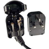 Universal 13A 250V HK Singapore Malaysia United Kingdom power cord online cable converter connector EU to UK adapter fused plug