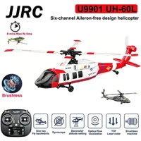 JJRC 6CH RC Helicopter UH-60L 6 Axes Aileron-free Design Fighter Jet With Brushless Motor One Key Takeoff 3D Roll Airlane Toy