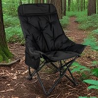 Moon Chair mit hoher Rückenlehne und dicker Polsterung | Tragbarer klappbarer Campingstuhl für Erwachsene, Stadionveranstaltungen und Festivals |