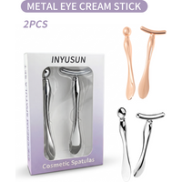 1 set of eye cream massage stick with dual heads and two functions - T-shaped spoon - facial care tool