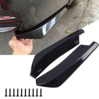 Universal Car Rear Bumper Lip Diffuser Splitter Spoiler Scratch Protector Black Carbon Fiber Rear Lip Wrap Angle Splitters
