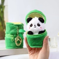 Cute Banboo Panda Plush Toy Keychain Kawaii Panda Pendant Bag Accessories Car Key Chain Pendant Boyfriend Gift Bag Decor