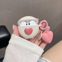 Cute 3D Heart Love Silicone Earphone Accessories Case For Original Pro 6 TWS Charging Box Soft Cover For Air Pro 6 With Keychain