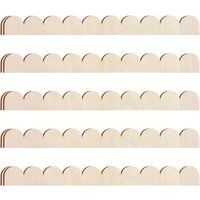 10Pcs Scalloped Decorative Wood Trim Contemporary Style Manufactured Wood Moulding Trim for Home Wall Cabinet Shelf Window Door