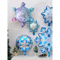 10pcs Aluminum film Ice And Snow Theme Gradient Snowflake Aluminum Balloons Snowflake Shape Birthday Party Supplies