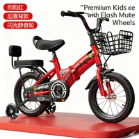 Big Red Flashing Wheel Children's Folding Bicycle Toy Car Stroller 2-8 Years Old Baby Pedal Bike Backrest Style Fun Activity Toy