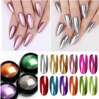 1Box Nail Mirror Glitter Powder Metallic Colorful Dust Metal Effect Nail Glitter Gold Nail Art UV Gel Polish Chrome Flakes Dust