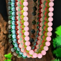 Bohemian 10mm Natural Stone Beaded Necklace Women's Trendy ChristmasHandmade Jewelry
