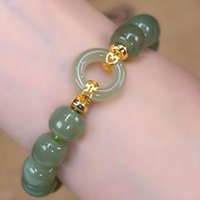 Green Natural Jade Ring Bracelet Vintage Agate Talismans Luxury Amulet Real Jewelry Charm Fashion Designer Gifts for Women