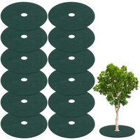 10pcs Non-Woven Gardening Fabric Mulch Ring Tree Barrier Plant Cover Anti-Weed 15cm-82cm Garden Tapestry Protector Herb Control