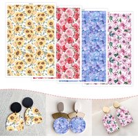 1pc Polymer Clay Transfer Paper Sunflower Rose Elegant Flower Pattern Stickers for DIY Jewelry Earrings Pendant Printing Paper