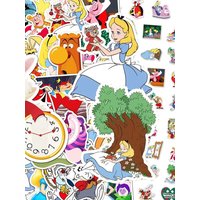 AliExpress 10/30/50pcs Cartoon Disney Moive Alice in Wonderland Stickers DIY Notebook Phone Stationery Bike Cute Anime Graffiti Sticker Toy