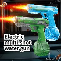 New High Tech Electric Light and Shadow Water Gun with Flashing Flames Fully Automatic Multi Shot Outdoor Play Water Gun Toy