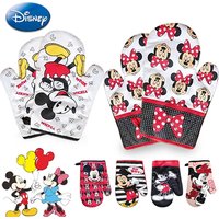 Disney Mickey Minnie Oven Gloves Cute Cartoon Figure Microwave Glove Kitchen Baking Tool Accessories Anti-scald Insulation Gifts