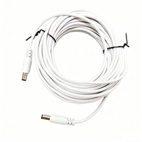 12V DC Power Cord Cable White Color 5.5 x 2.1mm Male to Male DC Extension Power Cable Wire 1M/3M/5M/10M
