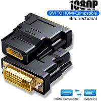 1080P HD DVI to HDTV Cable Adapter DVI 24+1 to HDTV-Compatible Video cable Converter for Monitor TV PS4 Xbox PC Laptop Projector