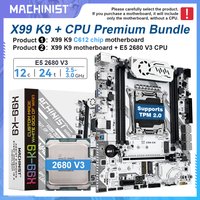 MACHINIST k9 X99 Motherboard LGA2011-3 Optional Kit Xeon E5 2680 V3 CPU processor support DDR4 memory and Dual M.2 NVME M-ATX