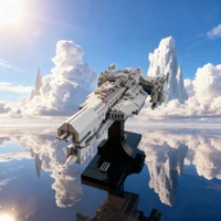 363pcs MOC Halo UNSC Amber Clad Frigate Midi Scale Icons Model Building Blocks Toys Architecture Idea Festival Gifts Education
