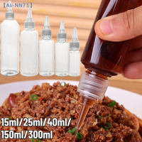 5Pcs Transparent Condiment Squeeze Bottles Jam Bottles Non-Drip Oil Liquid Dispenser BBQ Sauces Oil Container Cooking 【NN71】