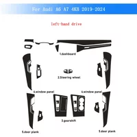 Carbon Fiber For Audi A6 A7 4KB 2019-2024 Car Film Interior Sticker Center Console Gear Dashboard Air Door Handle Lift Panel