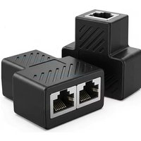 RJ45 splitter 1 to 2 network cable connector with shielded port 1000Mbps LAN connector Cat6/Cat5e suitable for PC laptop TV box