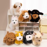 Cute Dog Plushie Tablemate Plush Toys Super Soft Skin-friendly LabradorShiba Inu Teddy Beagle Dog Dolls Birthday Gifts For Child