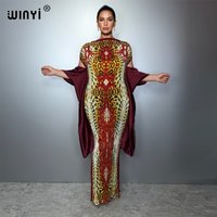WINYI spring Pleated Elastic slim dress Africa wommen beach cover up kaftan abaya dubai luxury party dress boho evening dress