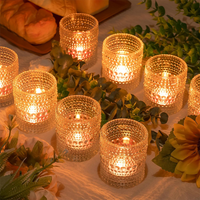 Wedding Glass Candle Holder For Table Centerpiece Decoration Mini Round Tealight Holder For Party Dinner And Festival Decoration