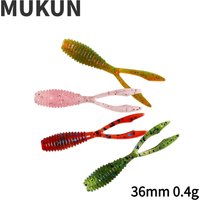 MUKUN 10PCS Mini Ajing Soft Fishing Lure 0.4g/35mm Twin Tail Isca Artificial Wobbler Ocean Rock Silicone Fishing Tackle