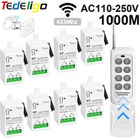 433 Mhz RF Mini Wireless Light Switch with Remote Control 1000M Distance Ac220V Relay Receiver Switch for Home Led Lamp Fan