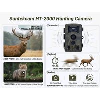 Suntekcam HT2000 Trail Camera 24MP 1080P HD 0.3s Trigger 120° PIR Motion Detector 65ft Night Vision IP65 Waterproof Wildlife Ph