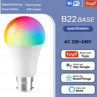 B22 Smart Life Light Bulb Tuya Wifi Bulb RGB 12W 18W Color Changing LED 220V APP Compatible with Alexa Google Home Voice Control