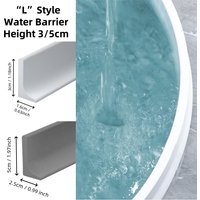 Height 3/5cm Shower Threshold Water Guard Dam L Style Water Retaining Strip for Dry Wet Separation Caulk Seal Strip Edge Trim
