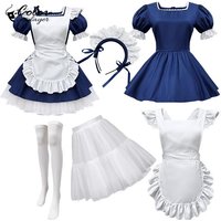 color cosplayer blue maid dress suit servant cosplay costume Comic-con outfit