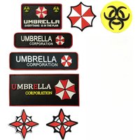 Umbrella Logo PVC Hook&loop Patch Biohazard Alert Sign Rubber Badge with Hook Backing USS Tactical Emblem Zombie Game Ornaments