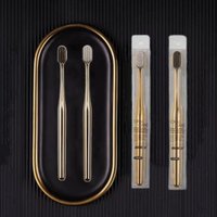 1/2/5/6/10Pcs Luxury Soft Toothbrush Men Ladies Adult Toothbrush Plated Gold Silver Dental Brush Toothbrush Plated Toothbrush