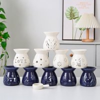 Ceramic Tea Light Candle Holder Small Essential Oil Burner Wax Melt Warmer Aromatherapy Diffuser for Home Bedroom Decor