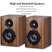 FD430 HIFI Passive Bookshelf Speakers 3.5-inch 60W Output Power Bi-wiring 2-Way Crossover Carbon Fiber Woofer Hi-Fi Home Audio
